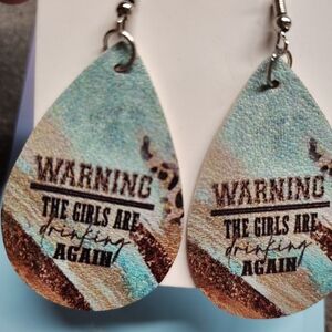 Teardrop Earrings with Fun Text